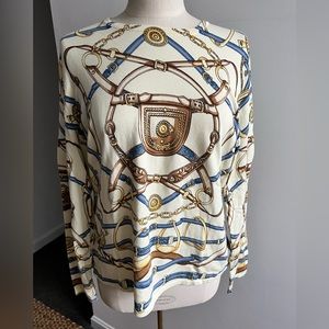 J. McLaughlin Cotton Modal Equestrian Sweater Size XL